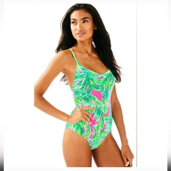 Lilly Pulitzer Other - Lilly Pulitzer Azalea Shady Lady Pink and Green One Piece Swimsuit Size 6